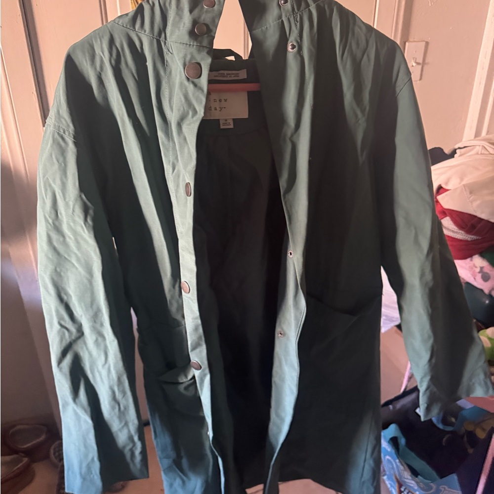 a new day Olive Raincoat